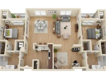 floor plan rendering for senior living residence at Greenfields of Geneva