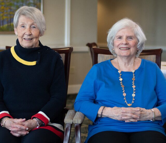 GreenFields of Geneva residents Ruth Meisenheimer and Susanne Ferris participate in an interview.