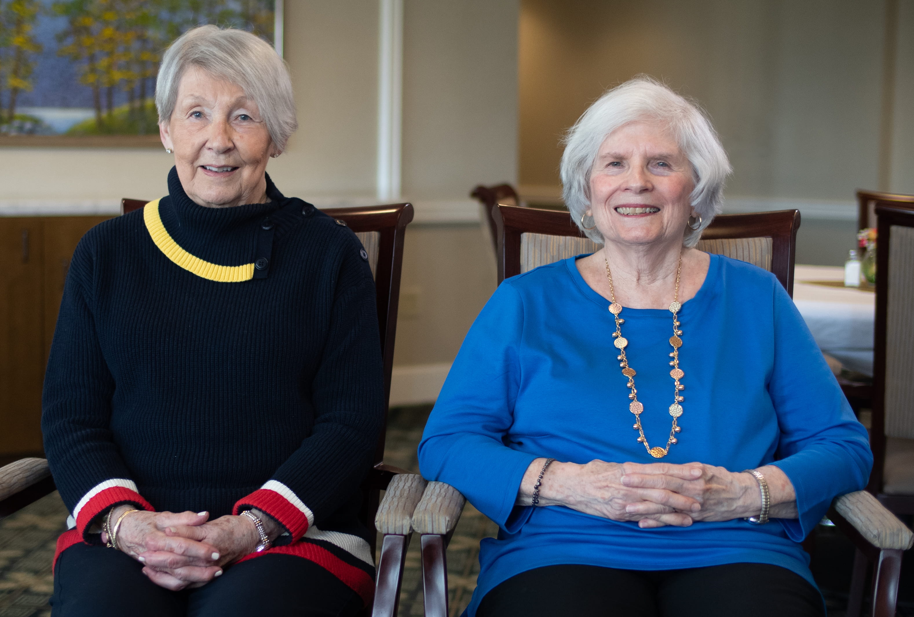 GreenFields of Geneva residents Ruth Meisenheimer and Susanne Ferris participate in an interview.